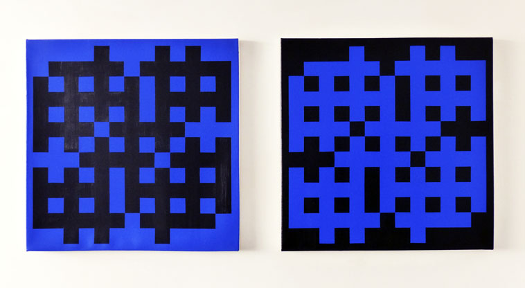 Philip Bradshaw, Crossword paintings, Untitled diptych, 2014